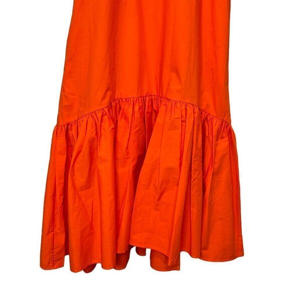 NEW WHIT TWO Anthropologie Flouncy Ruffle Midi Dress Orange XS Petite - Picture 7 of 15